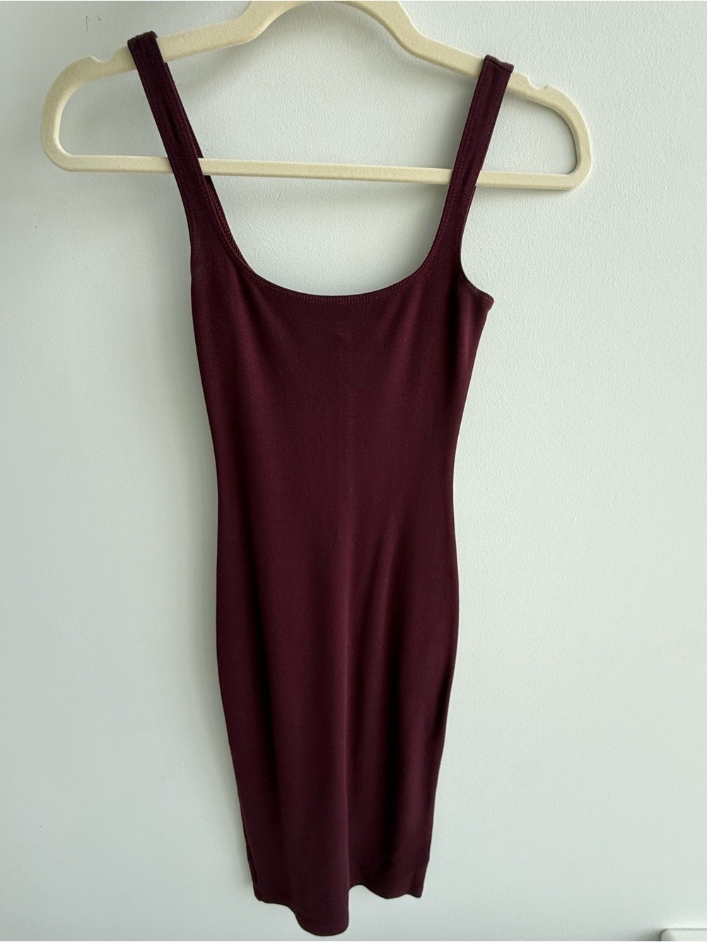 American Apparel Scoop Neck Bodycon Dress - Burgundy